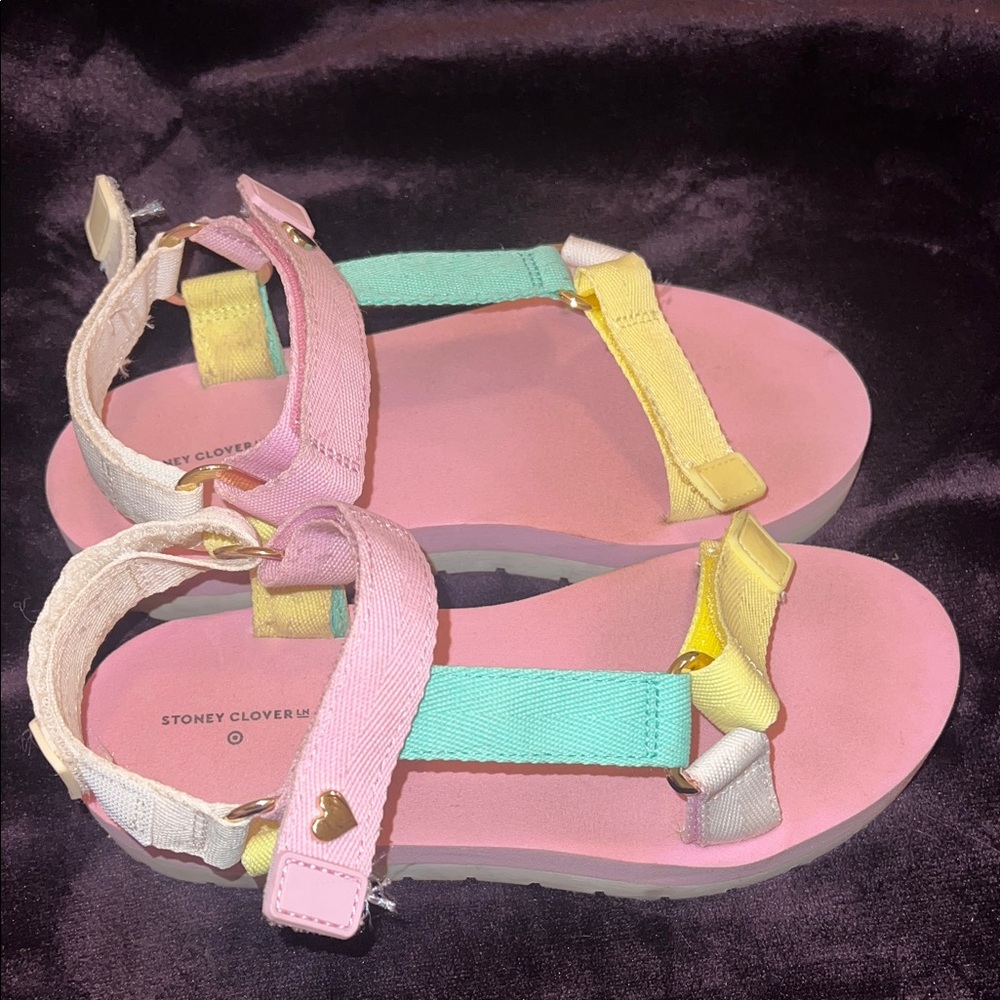 Stoney Clover Lane Pastel Sandals - Pink, Yellow, and Blue